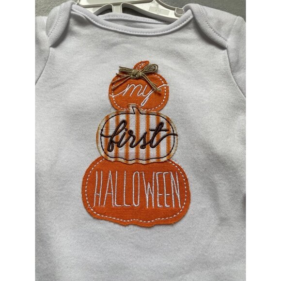 Mud Pie My first Halloween two piece set pumpkins 3-6m NWT 1st holiday onesie pa - Picture 3 of 5